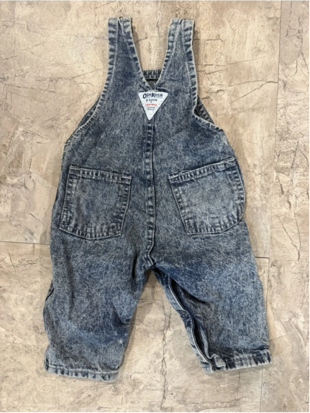 Vintage Oshkosh B'Gosh Kids Denim Overalls Acid Wash 3-6 Months 80s 90s USA
